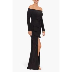 Xscape Strapless Long Sleeve Column Gown NWT SZ 8 $258